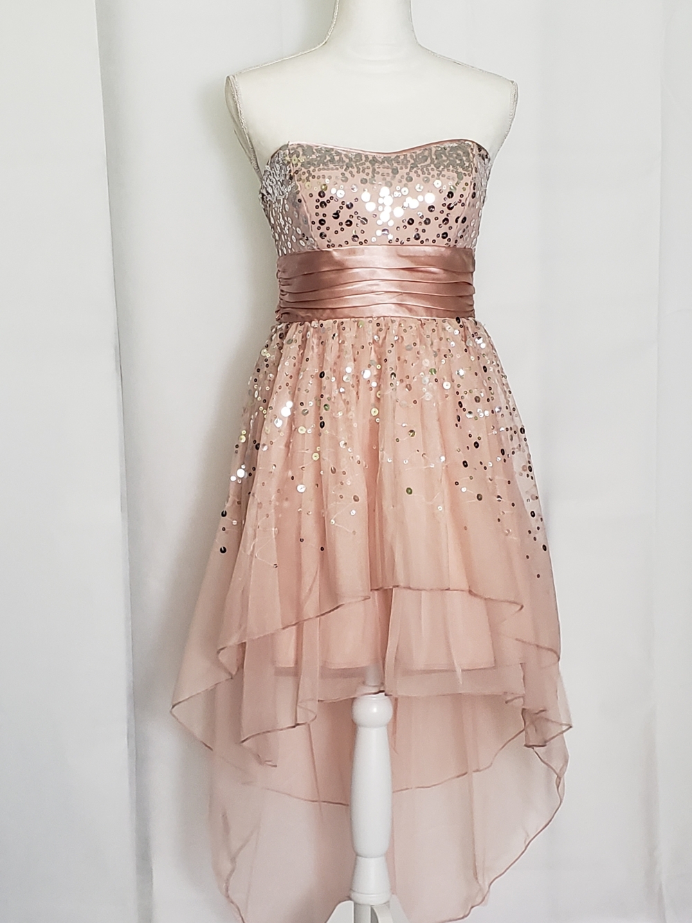 dELiA*s Blush Pink Sequin High-Low Party Dress